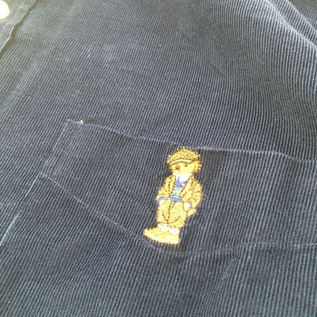 ポロラルフローレン 長袖シャツ【L】ポロベア 大きいサイズ コーデュロイ 美品