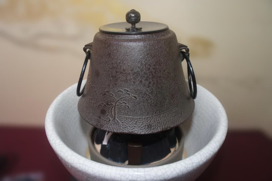 ☆ 創巧野々田 しろ薩摩風炉(紅鉢型)電熱器 国宝敬典富士釜他フルセット送料込み