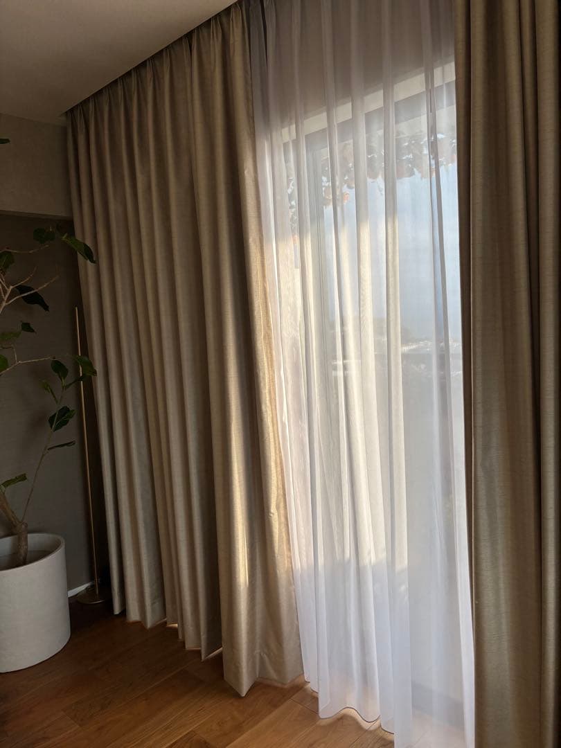 フジエテキスタイル　ドレープ　レースカーテン　セット W2600 x H2450