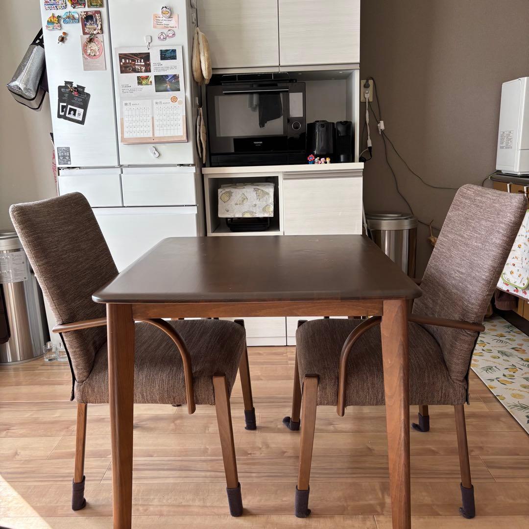 ニトリ　ダークブラウン ダイニングテーブルセット