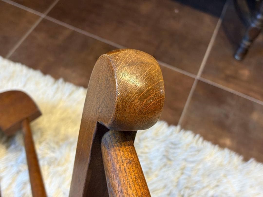 ①飛騨産業 キツツキマーク ロッキングチェア ダイニングチェア ビンテージ nG