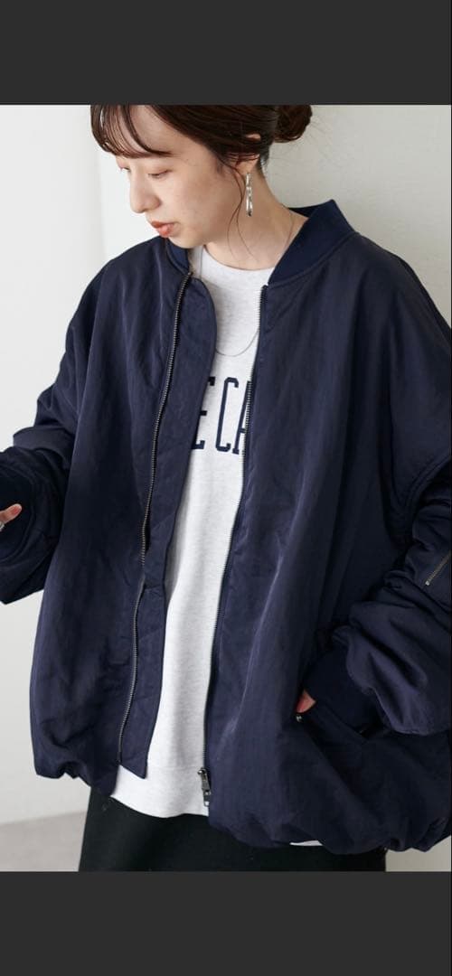 DISCOAT 【ユニセックス】メモリーボンバーブルゾン　ネイビー
