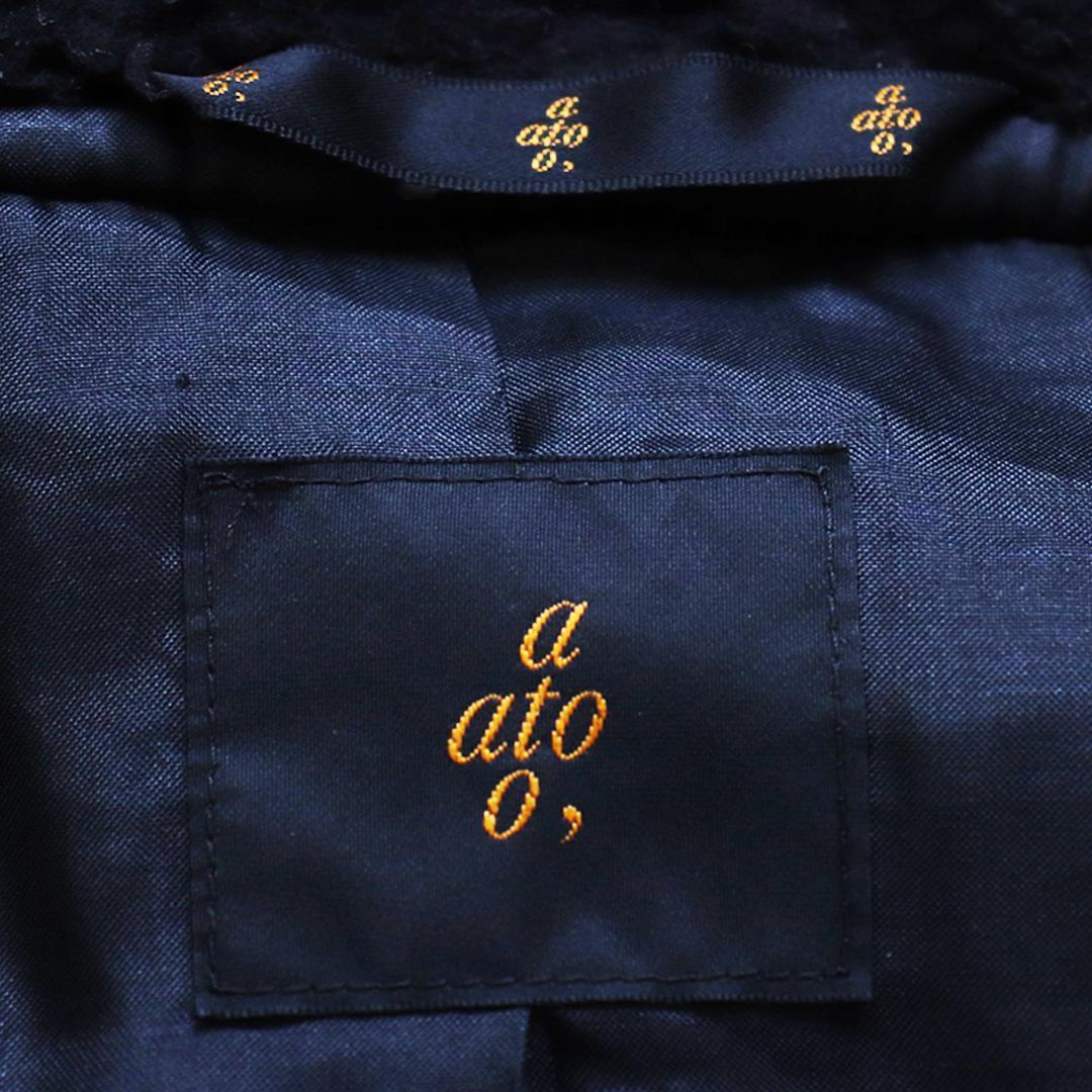 【あおば】希少✨ato ウールドビー中綿ミリタリーブルゾン ラムレザー