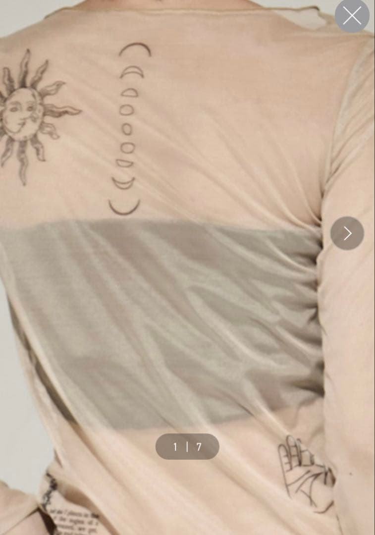 トップス PLANET SHEER TATTOO WITH BUSTIER TOP