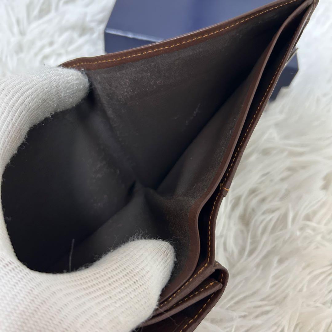 【新品未使用✨ヴィンテージ感】バレンシアガ　二つ折り財布　ブラウン　本革　正規品