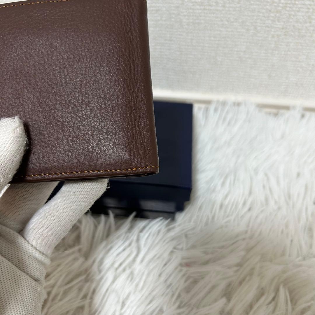 【新品未使用✨ヴィンテージ感】バレンシアガ　二つ折り財布　ブラウン　本革　正規品