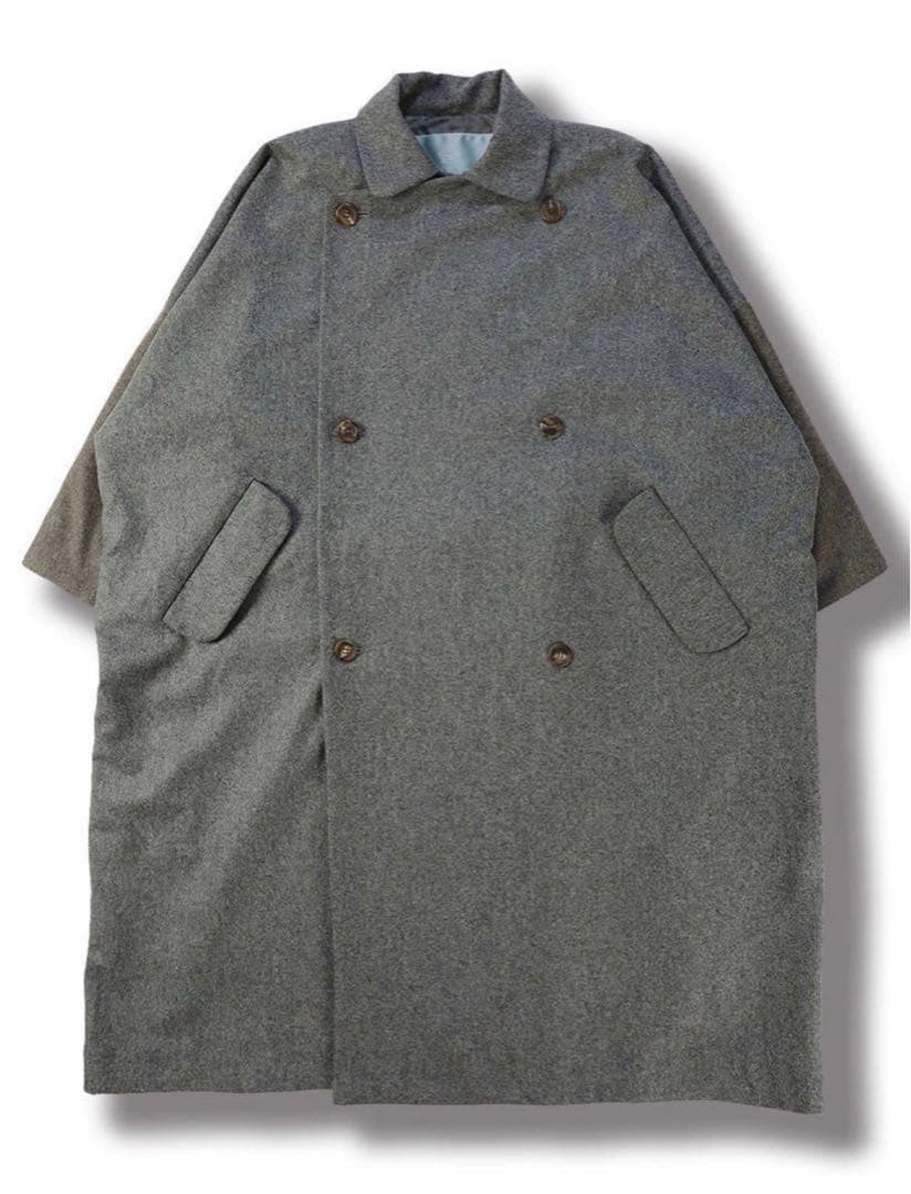 ドゥルカマラ バイカラーダブルロングコート 2018aw