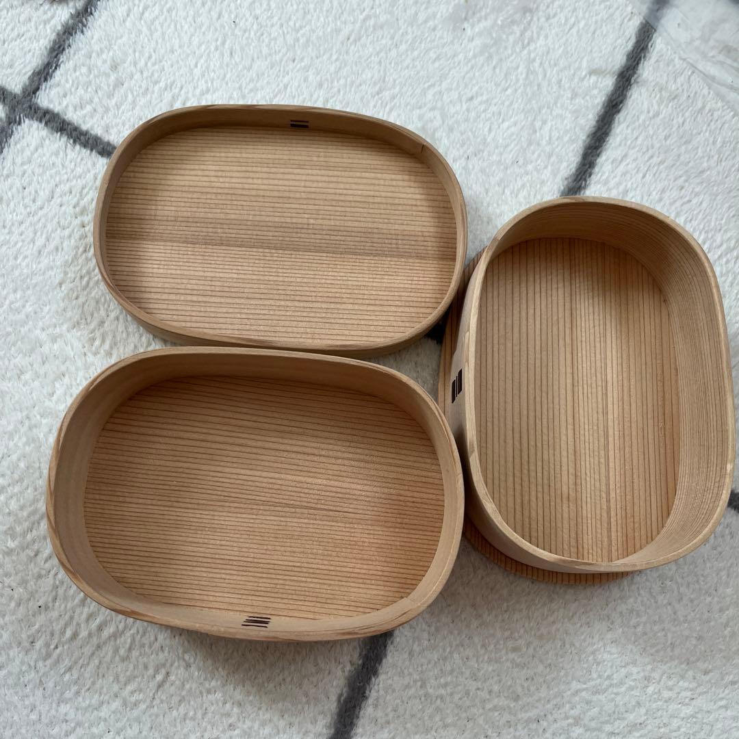 柴田慶信商店　白木　曲げわっぱ　つくし弁当箱　二段　被せ蓋小