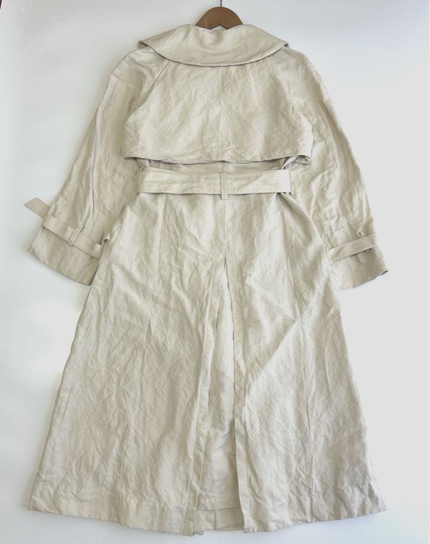 美品✨サヤカデイヴィス 定価14万 トレンチコート リネン ホワイト ベルト付き