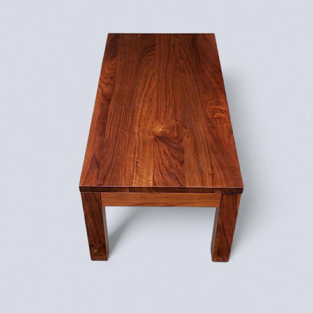 【廃盤】無印良品 無垢材 ローテーブル 引出し 天然木 ウォールナット