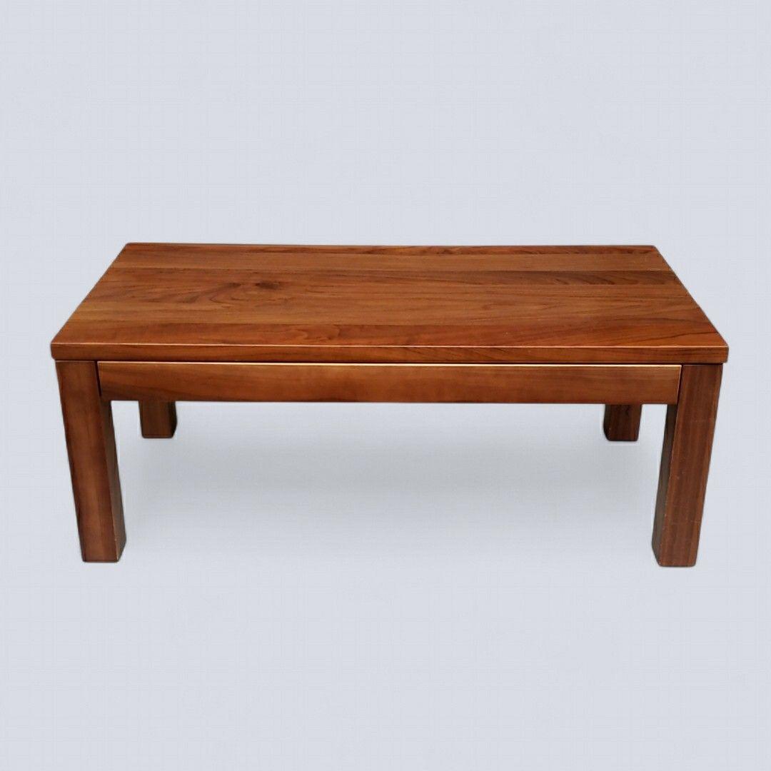 【廃盤】無印良品 無垢材 ローテーブル 引出し 天然木 ウォールナット