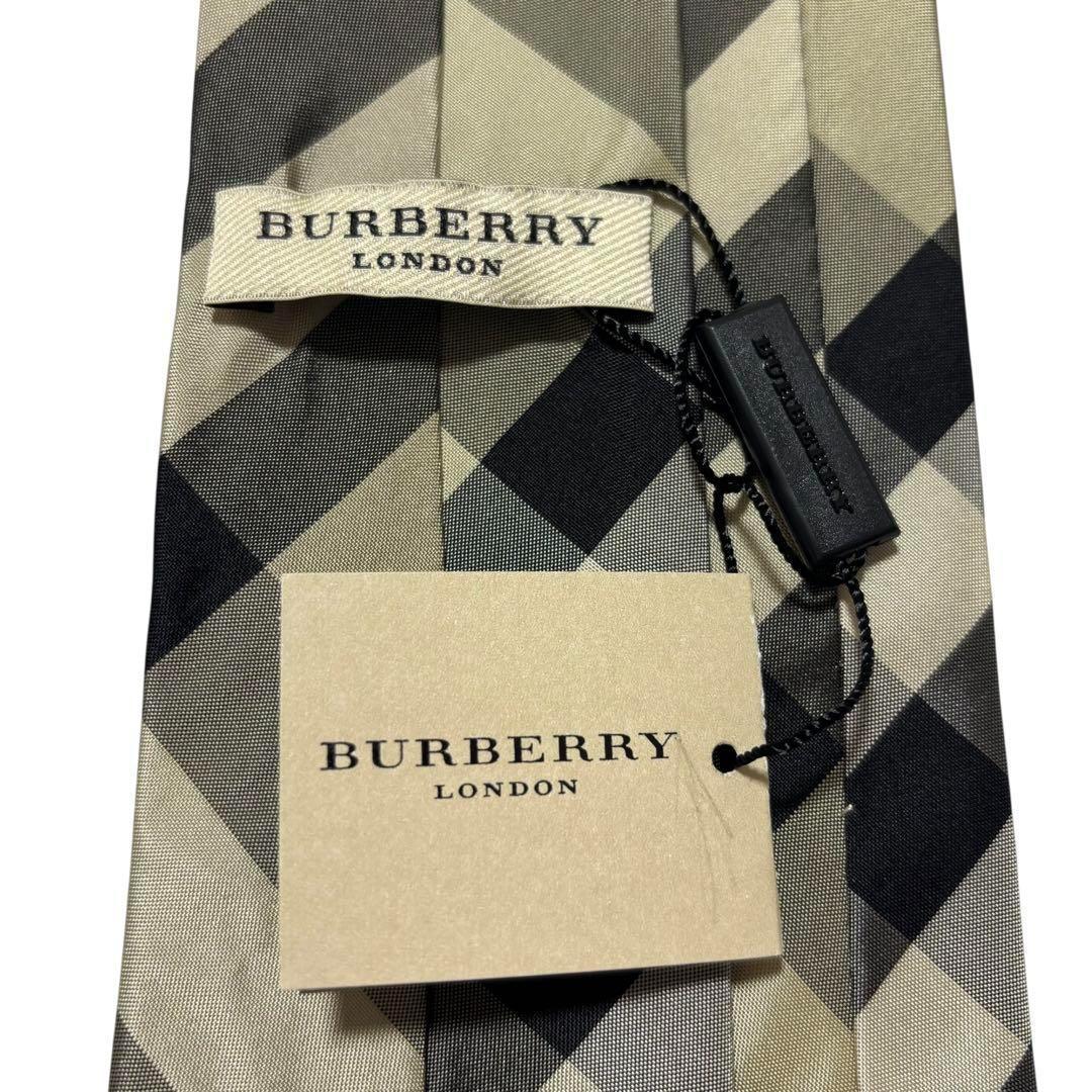 BURBERRY LONDON バーバリー シルク ネクタイ チェック 未使用品