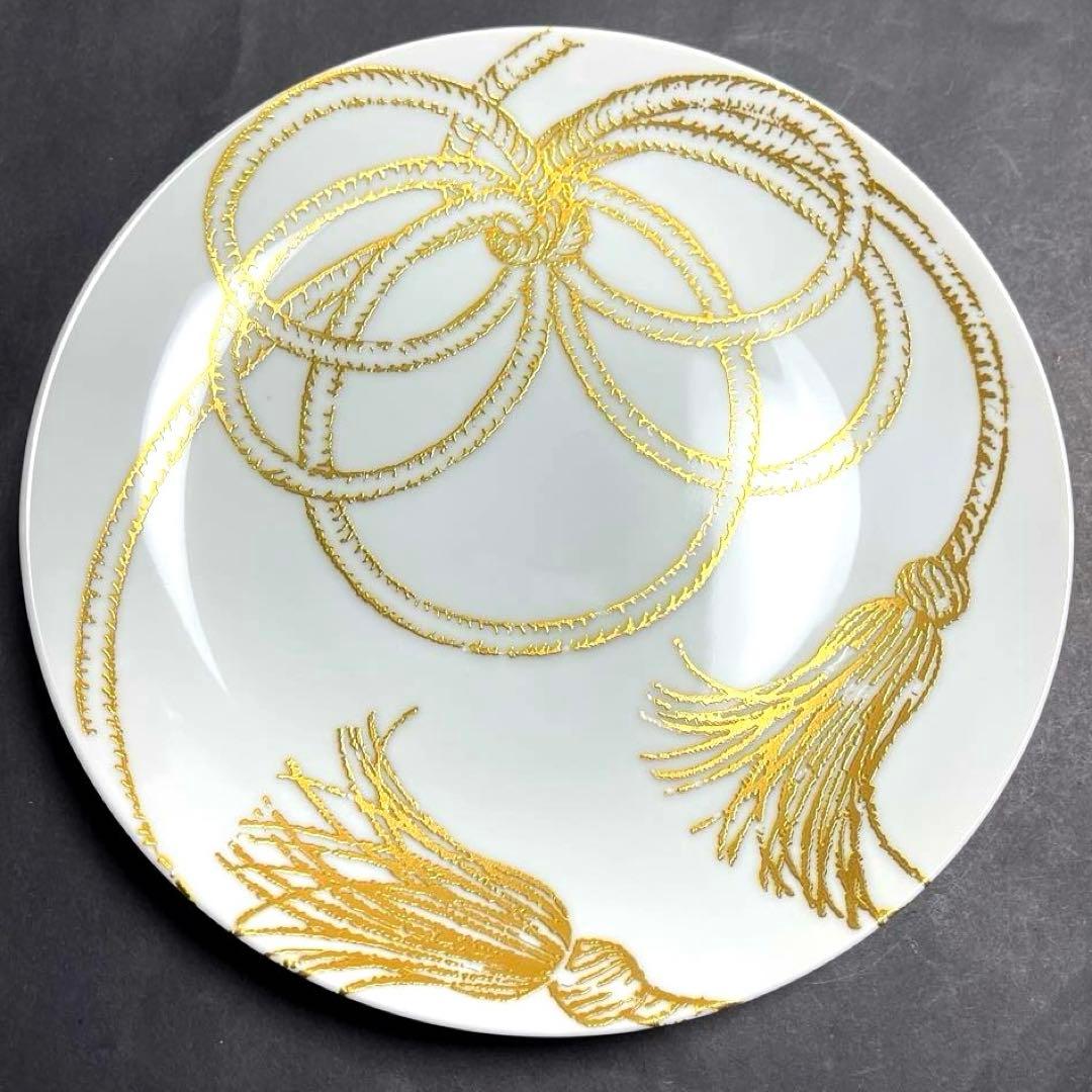 【廃盤希少品】横浜焼　MOTOMACHI 中皿　金彩　６枚セット