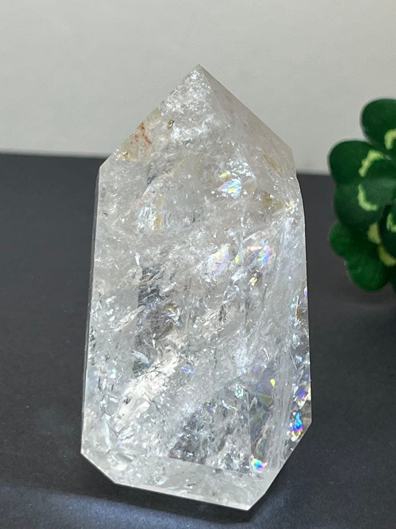 天然石　ピンクアゼツライト　ポイント　タワー　透明感あり虹キラキラ⭐️1856