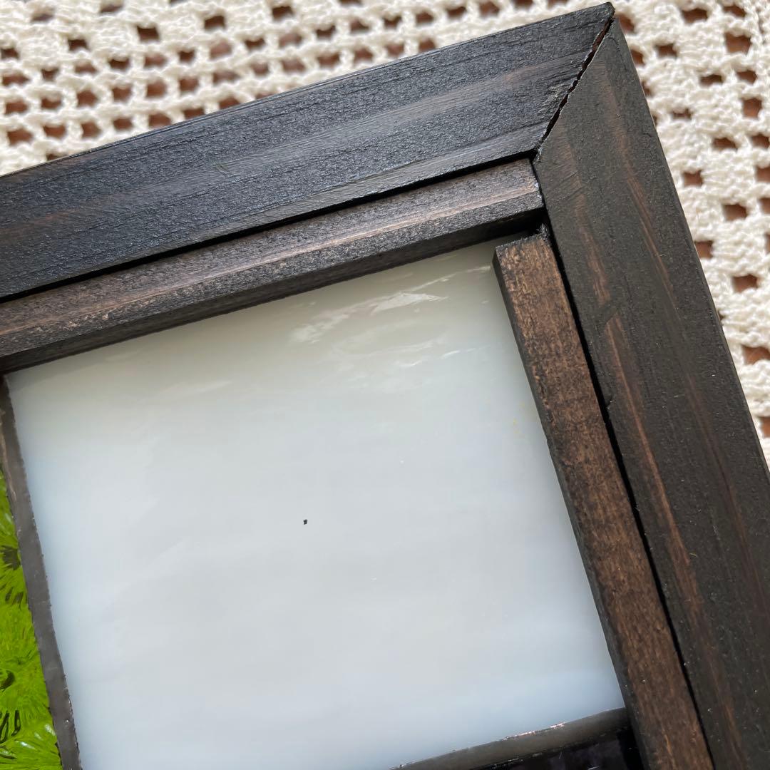 ステンドグラス　パネル　大正ロマン　和モダン　格子戸