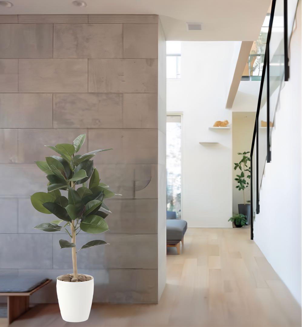 光触媒　人工観葉植物　ウォールグリーン　フェイクグリーン　ゴムの木90