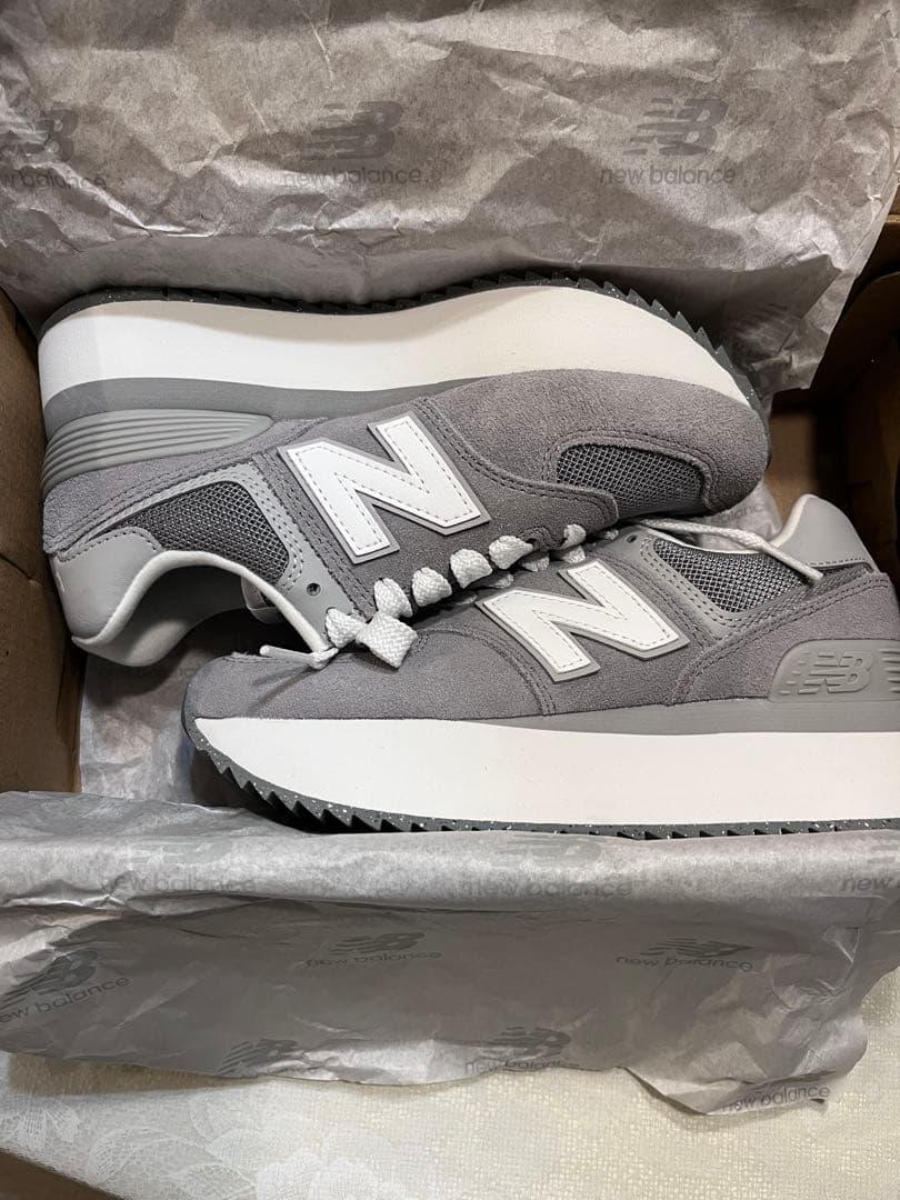 New Balance574 厚底スニーカー グレー22.5㎝