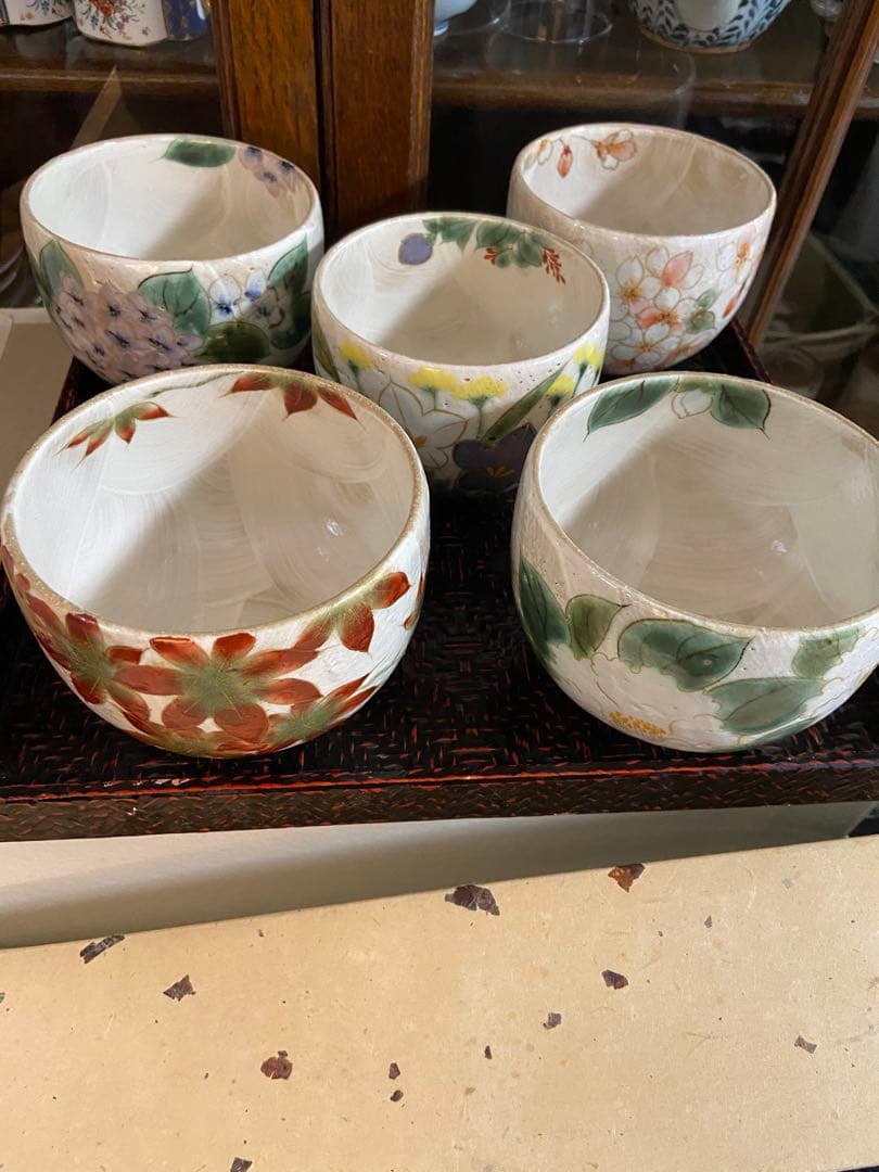 陶葊窯　　　京焼器　　　　四季5点セット