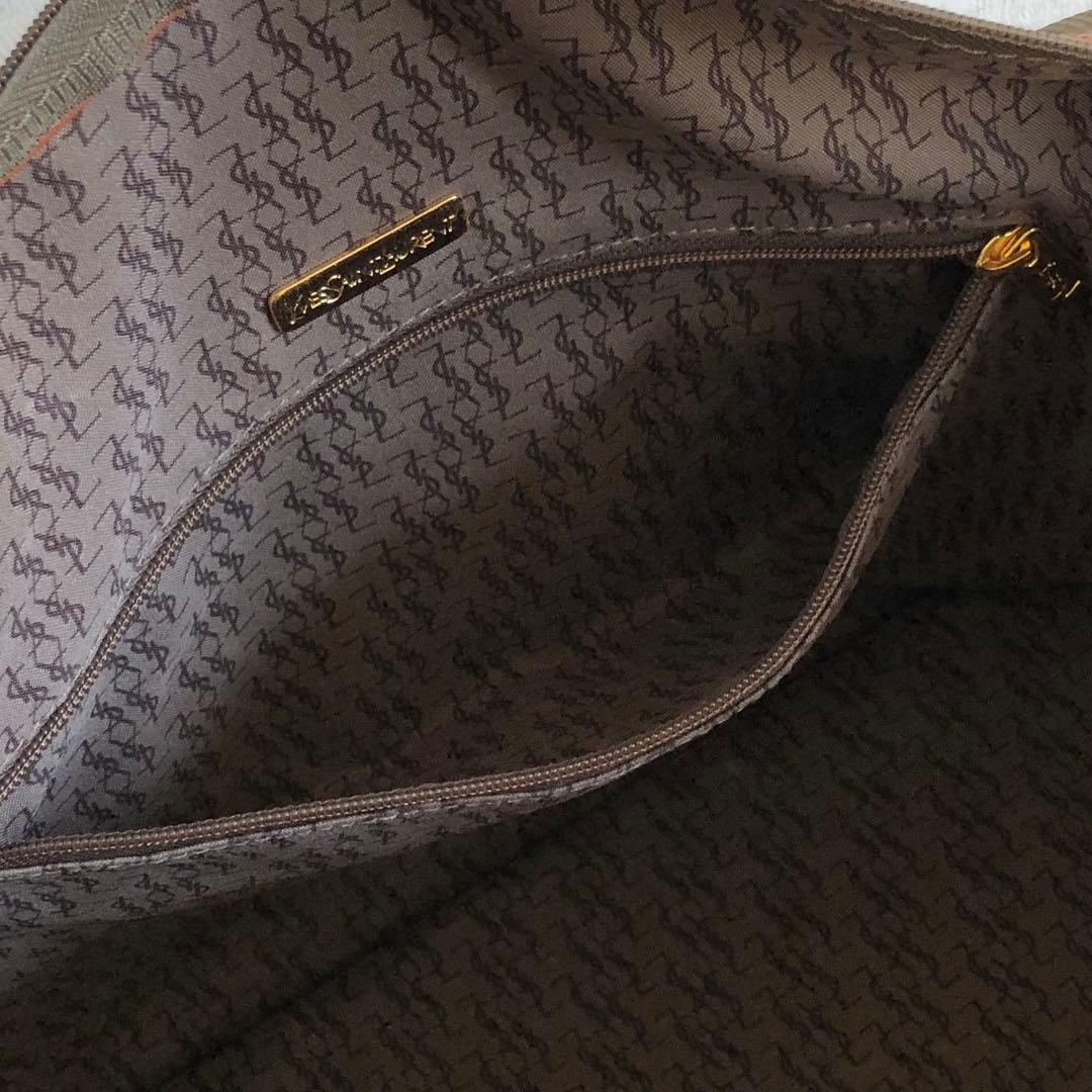 【ほぼ未使用】イヴサンローラン　ボストンバッグ　旅行鞄　PVC　本革　総柄