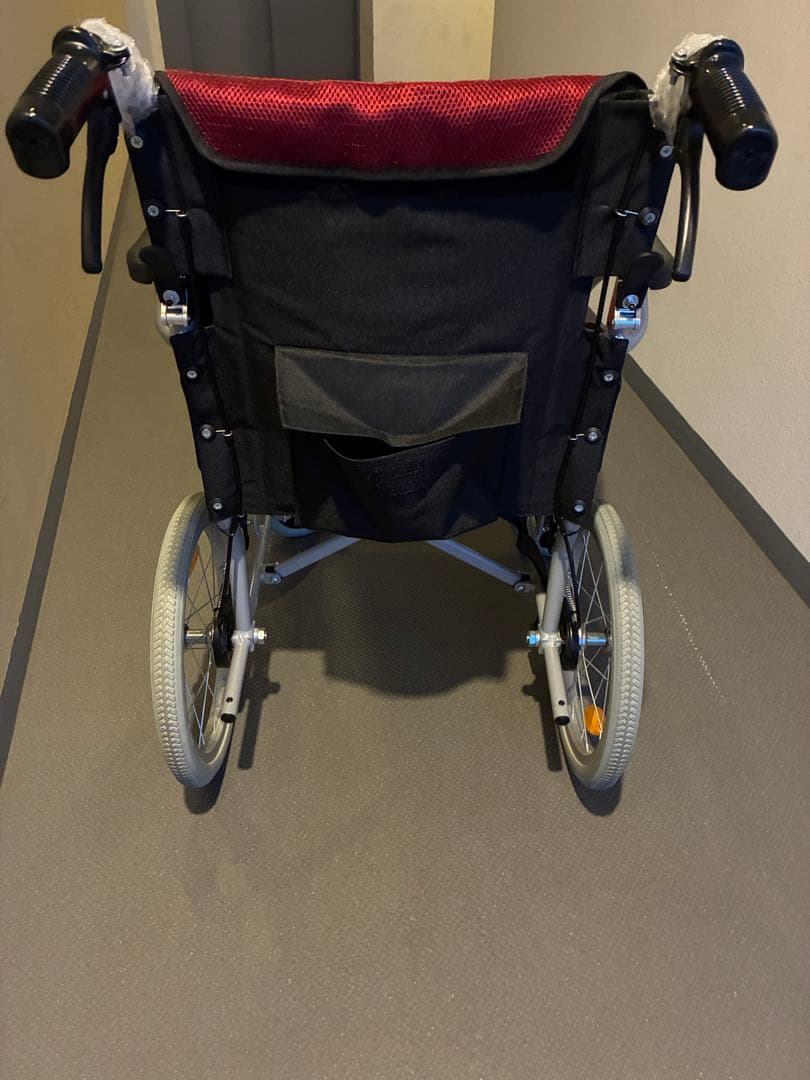 ケアテックジャパン 介助式 アルミ製 車椅子 CA-21SU (レッド)