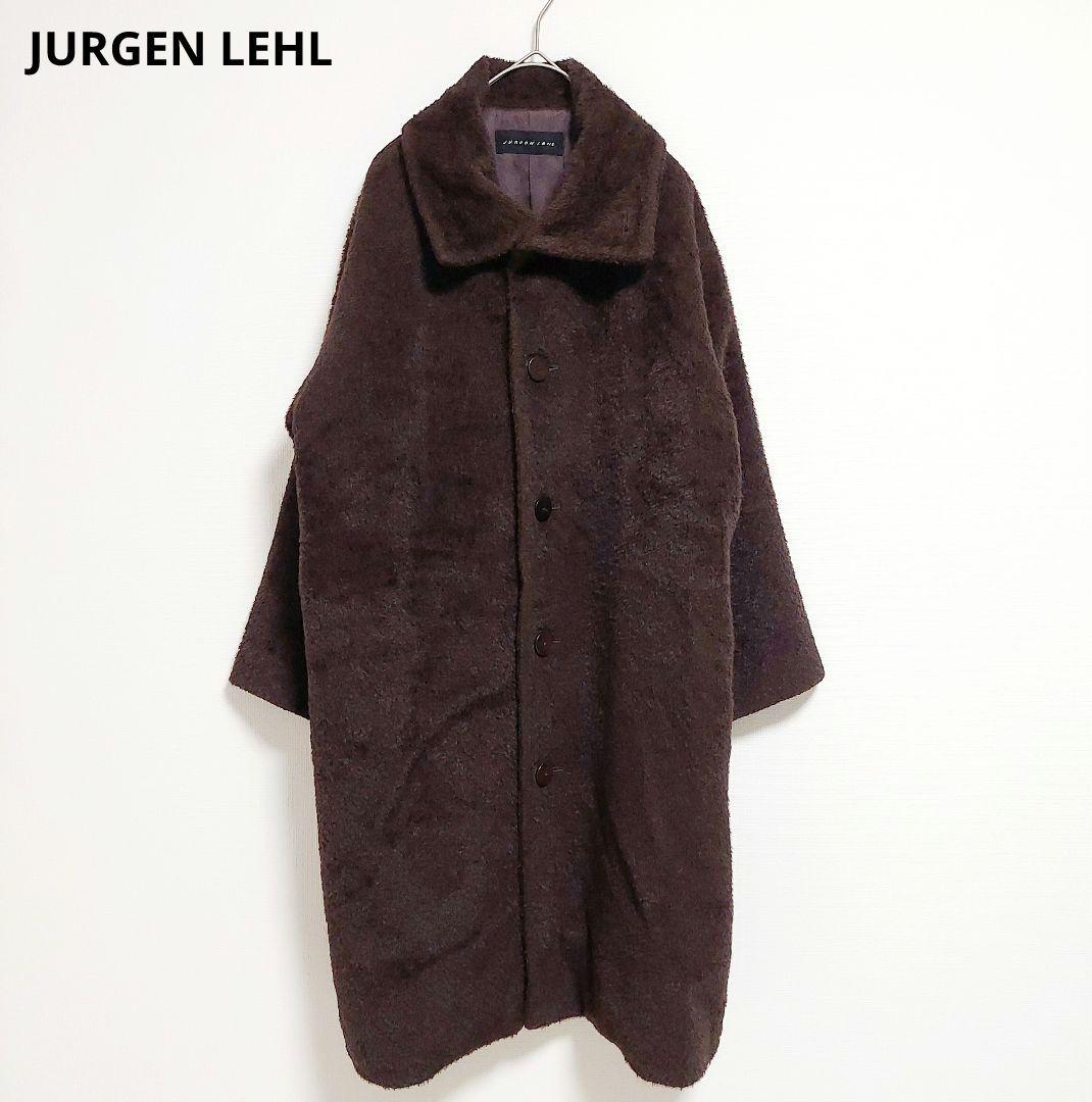 Jurgen Lehl アルパカ混 シャギーコート ロング丈 ブラウン