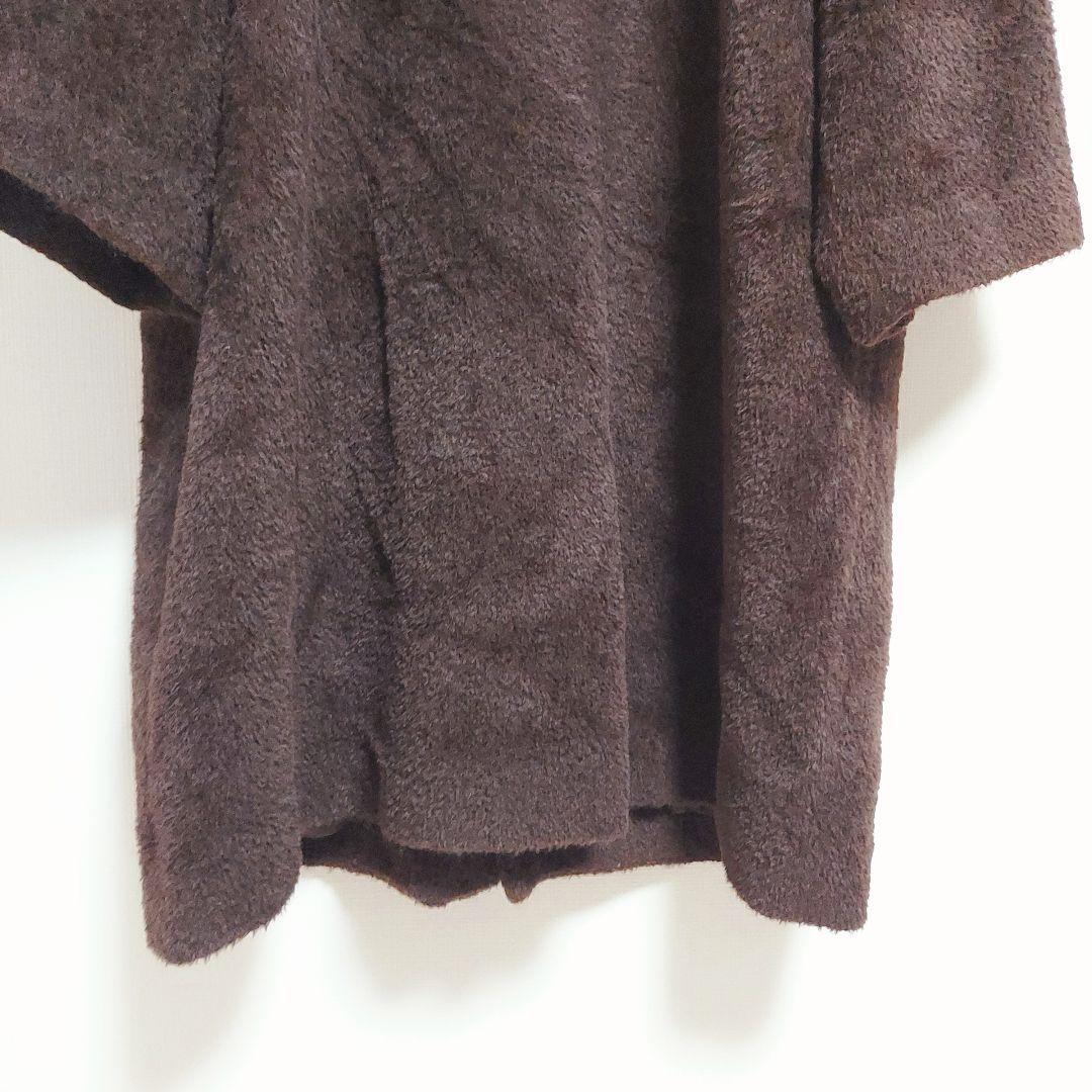 Jurgen Lehl アルパカ混 シャギーコート ロング丈 ブラウン