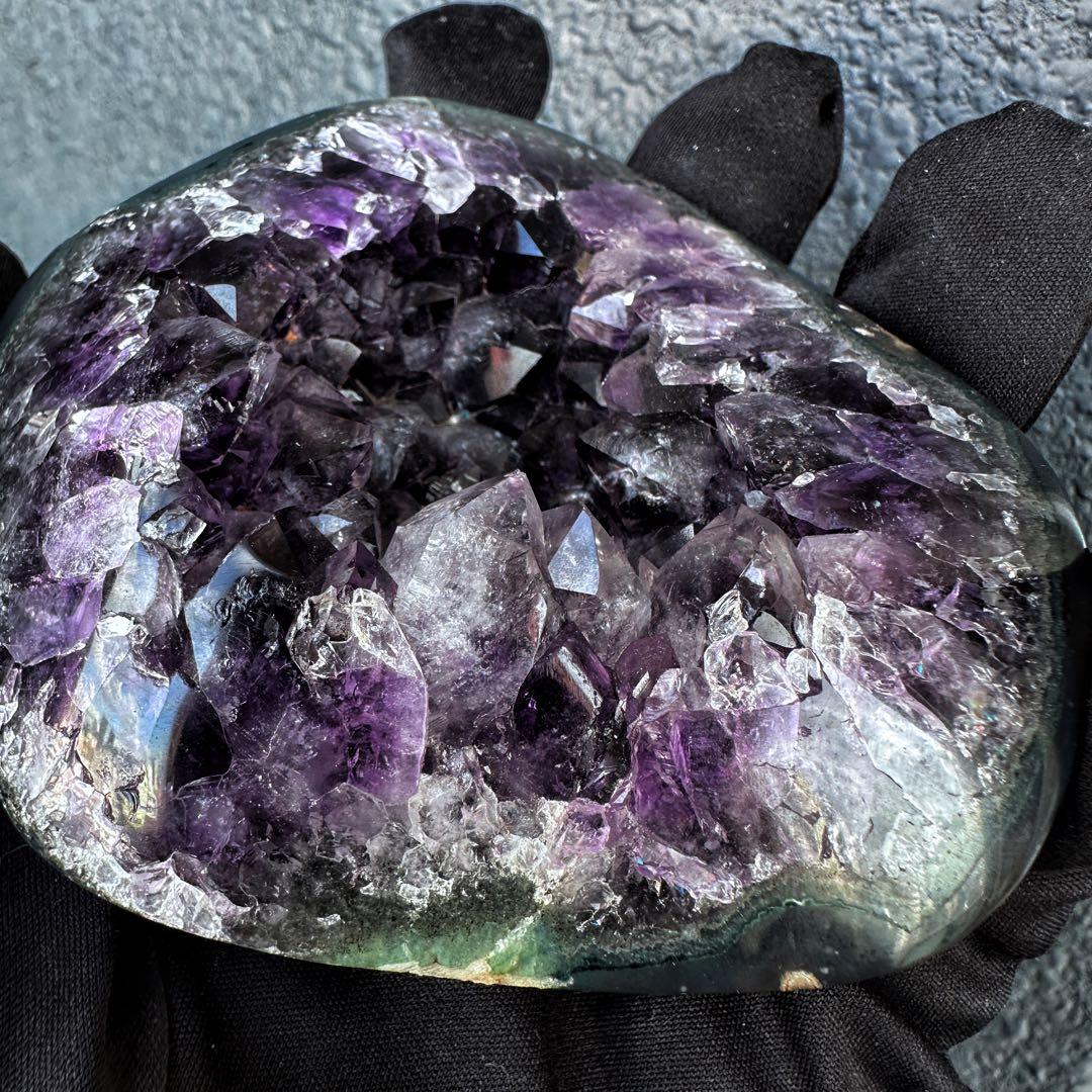 濃紫の煌めき☆瑪瑙☆&アメジストミニドーム&アイリスクォーツ浄化セットA1193