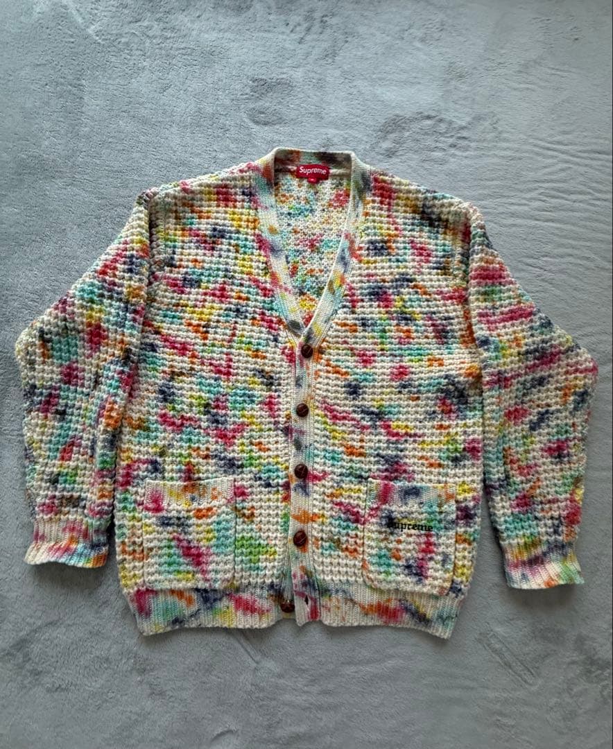 トップス Supreme Waffle Knit Cardigan M Tie Dye