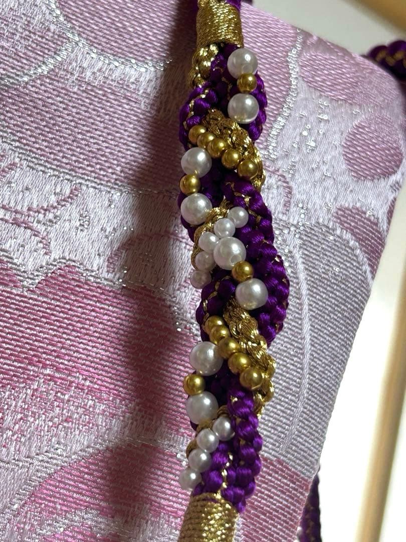 【美品】華やかな紫色の振袖　1度使用　足袋（未使用）