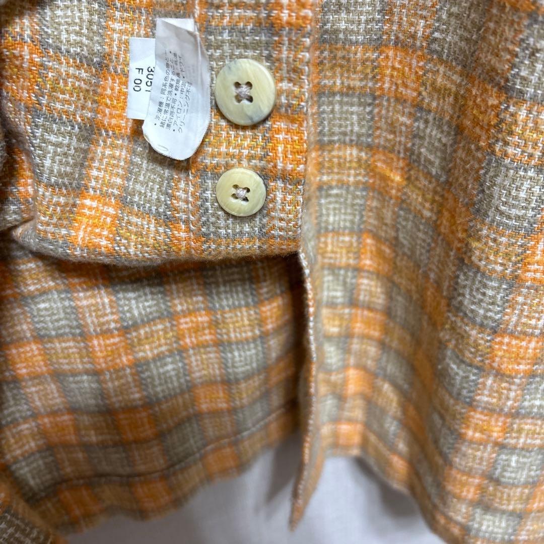 patagonia メンズ L 長袖ネルシャツ オレンジ系チェック　ポルトガル製