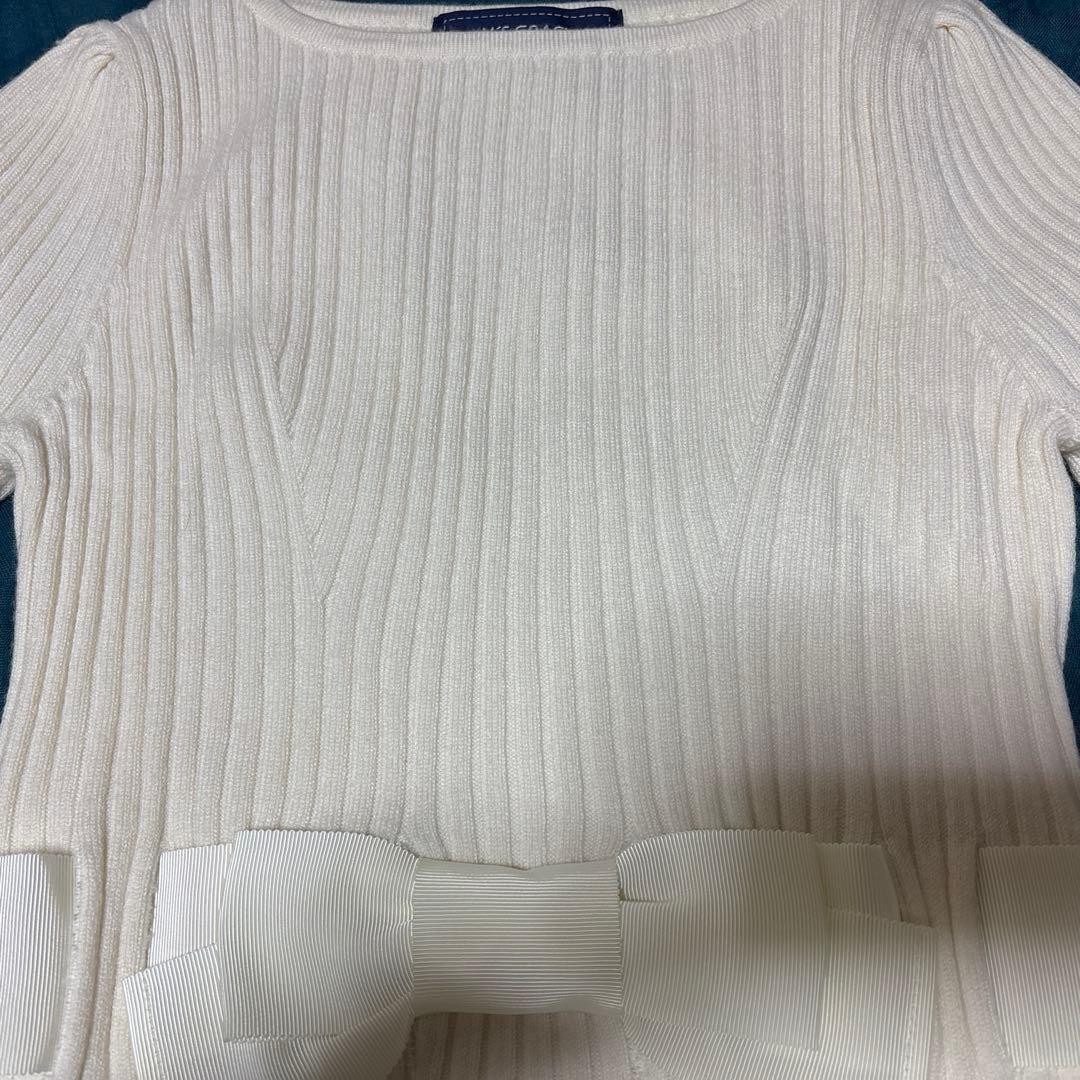 ♡美品♡エムズグレイシー グログランリボン　ニット　アイボリー