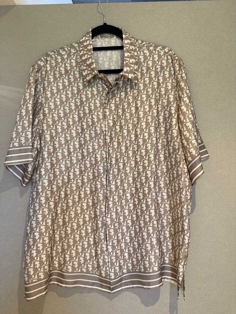 DIOR ディオール オブリーク 総柄 シルク 半袖シャツ
