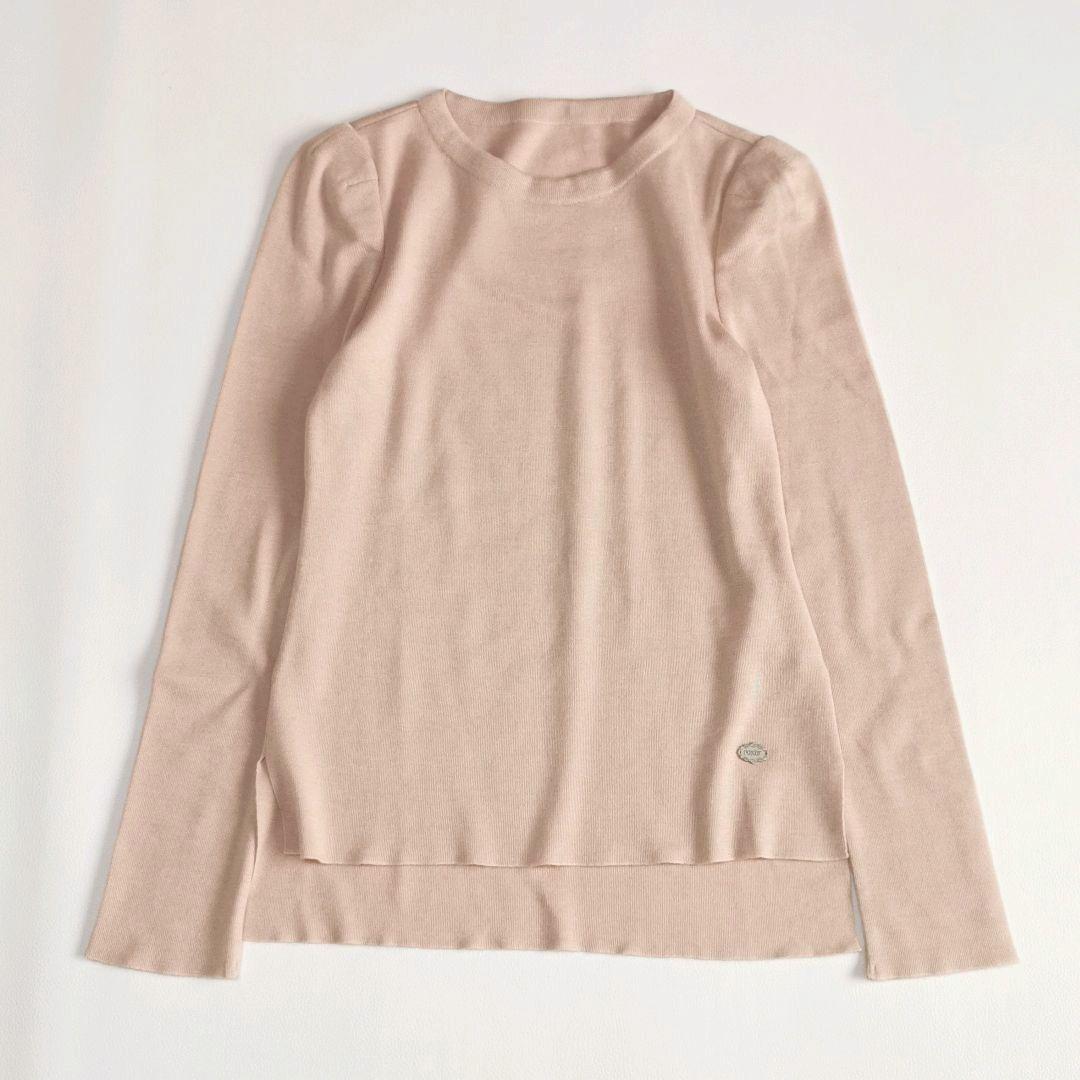 【美品✨】フォクシー シルクカシミヤニット ロゴチャーム スリット ピンク 38