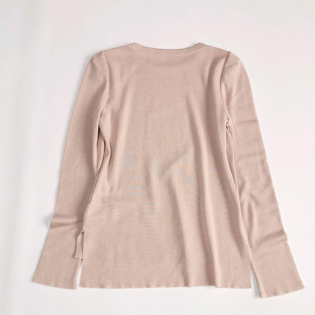 【美品✨】フォクシー シルクカシミヤニット ロゴチャーム スリット ピンク 38