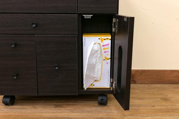 【新品・送料無料】コスメワゴン　横型　DBR/WH