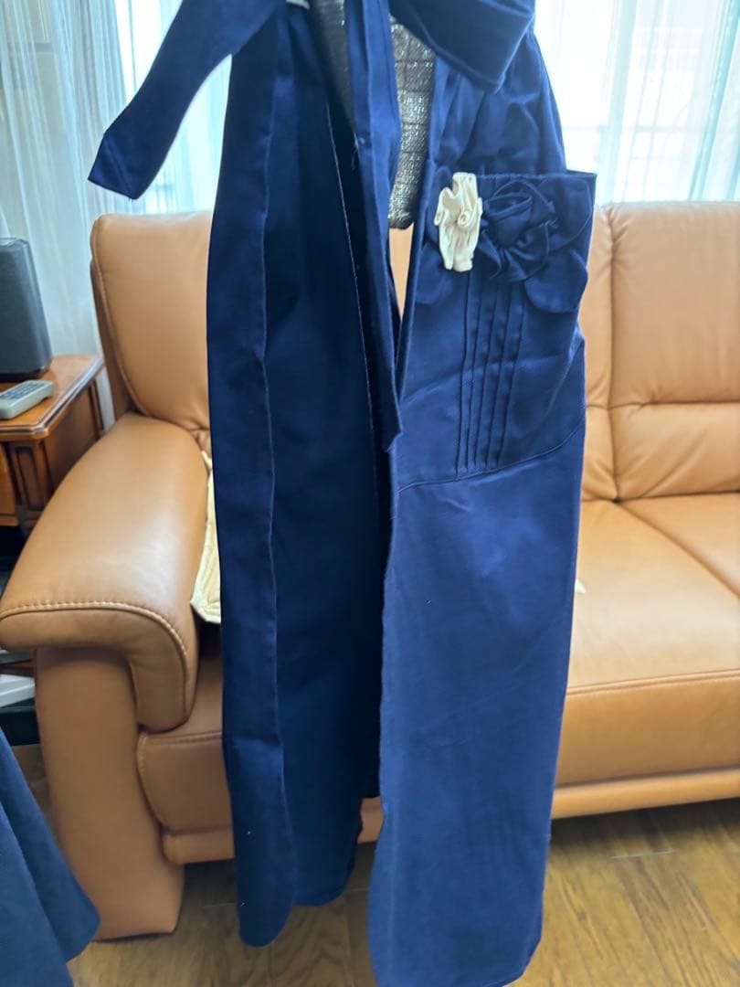 ネイビー　エプロン