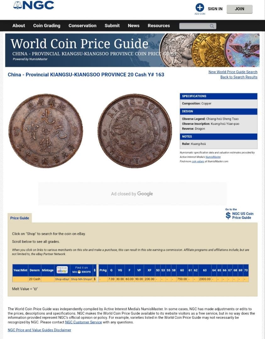 専用品　古銭　中国　光緒元宝　20文　江蘇省　銅貨　　外国　海外　旧硬貨