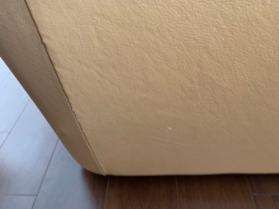 引き取り　ベージュ レザーソファ 3人掛け　フランスベッド