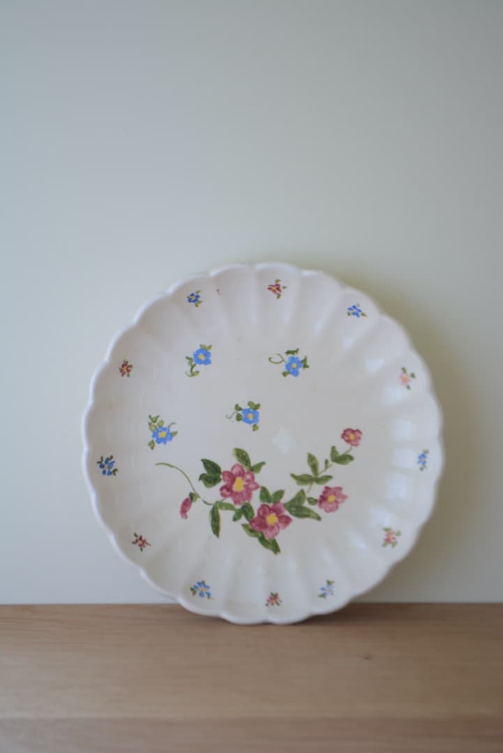 フランスアンティーク　サンタマン    ファイアンス白錫釉    プレート