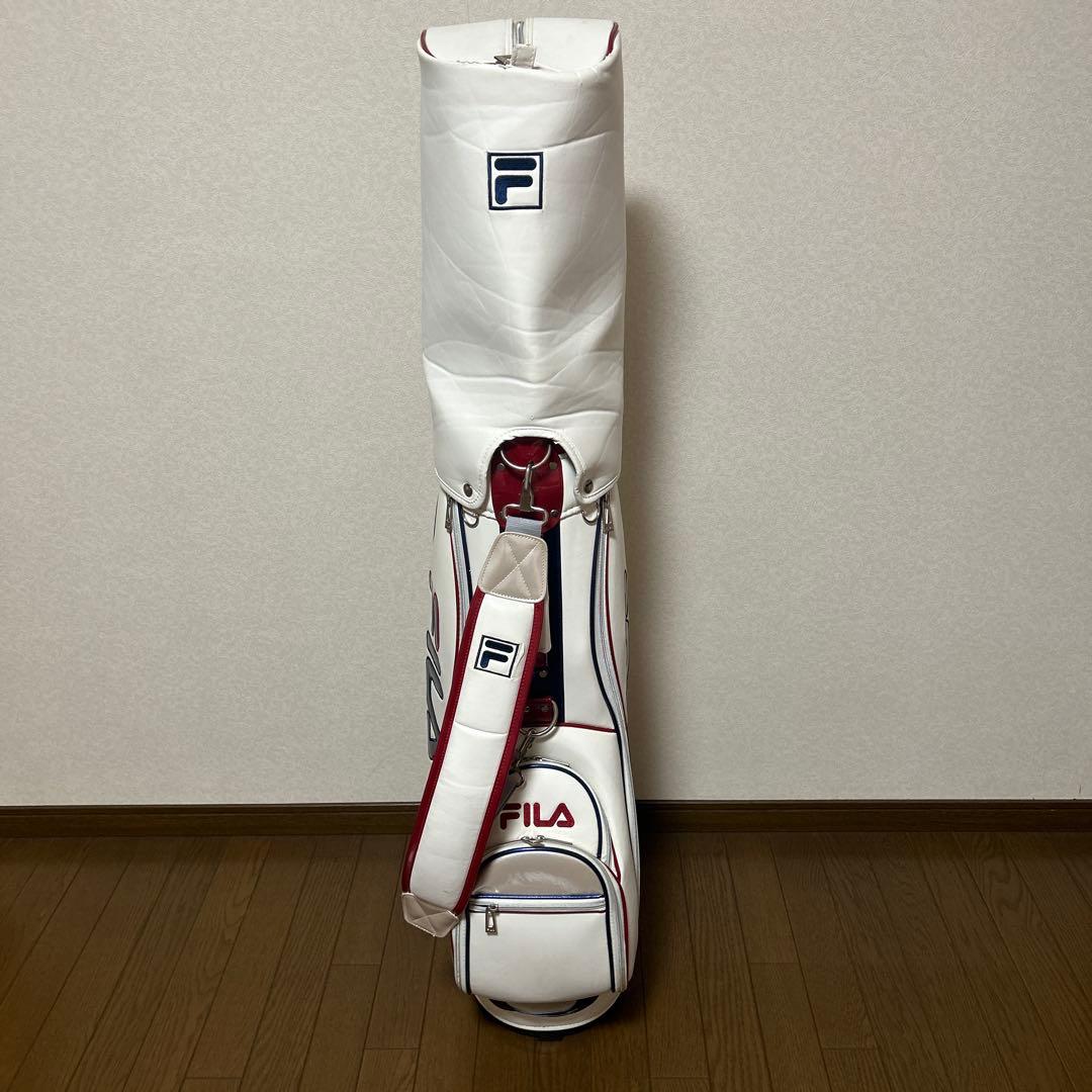 FILA キャディバッグ ホワイト/レッド/ブルー