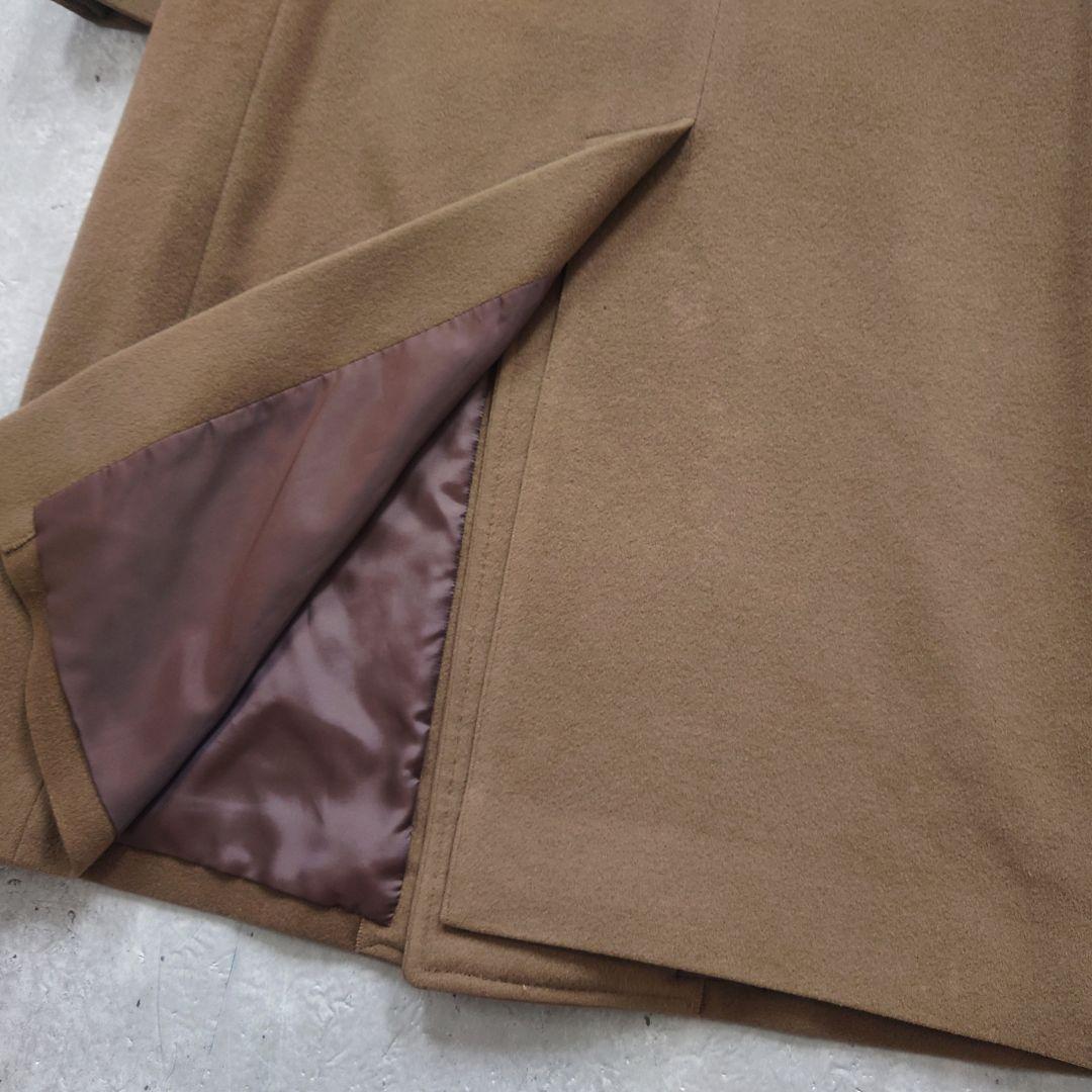 バーバリーズ ダブルブレストコート ウールカシミヤ ロング くすみカーキ
