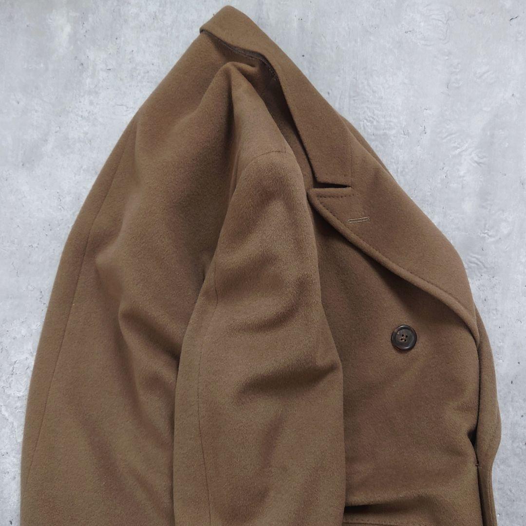 バーバリーズ ダブルブレストコート ウールカシミヤ ロング くすみカーキ