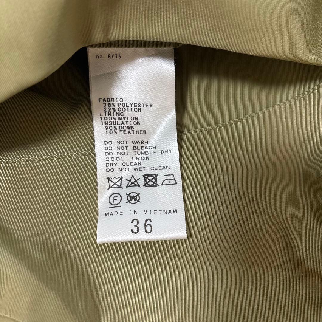 Spick & span オリーブグリーン フード付き ダウンジャケット