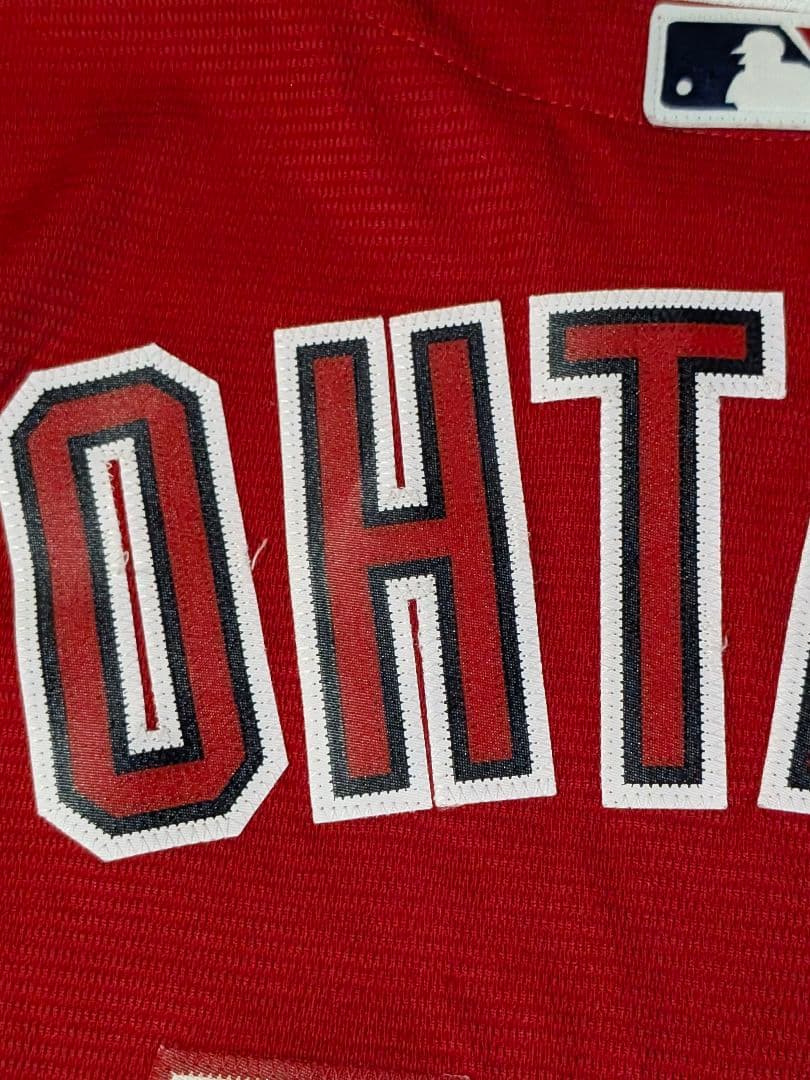 ①USA製 マジェスティック　エンゼルス 大谷翔平 ユニフォーム　Ｍ レッド
