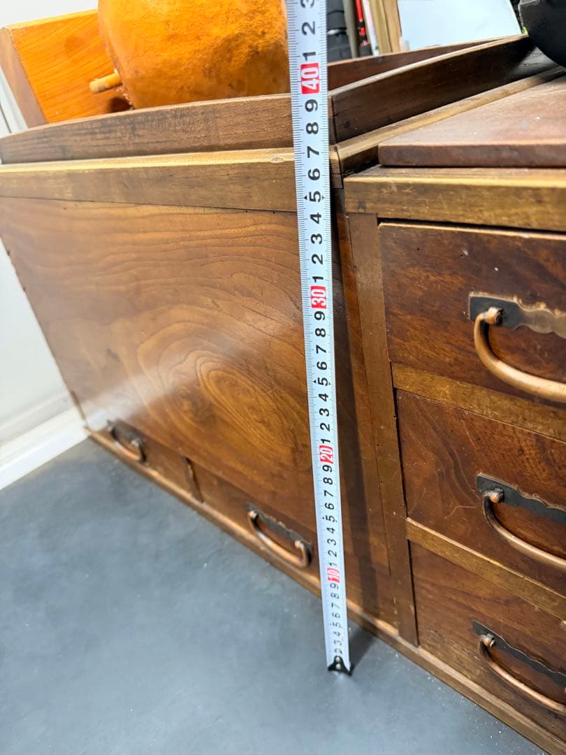 長火鉢　猫板付　欅　玉杢