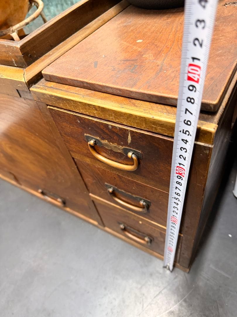 長火鉢　猫板付　欅　玉杢