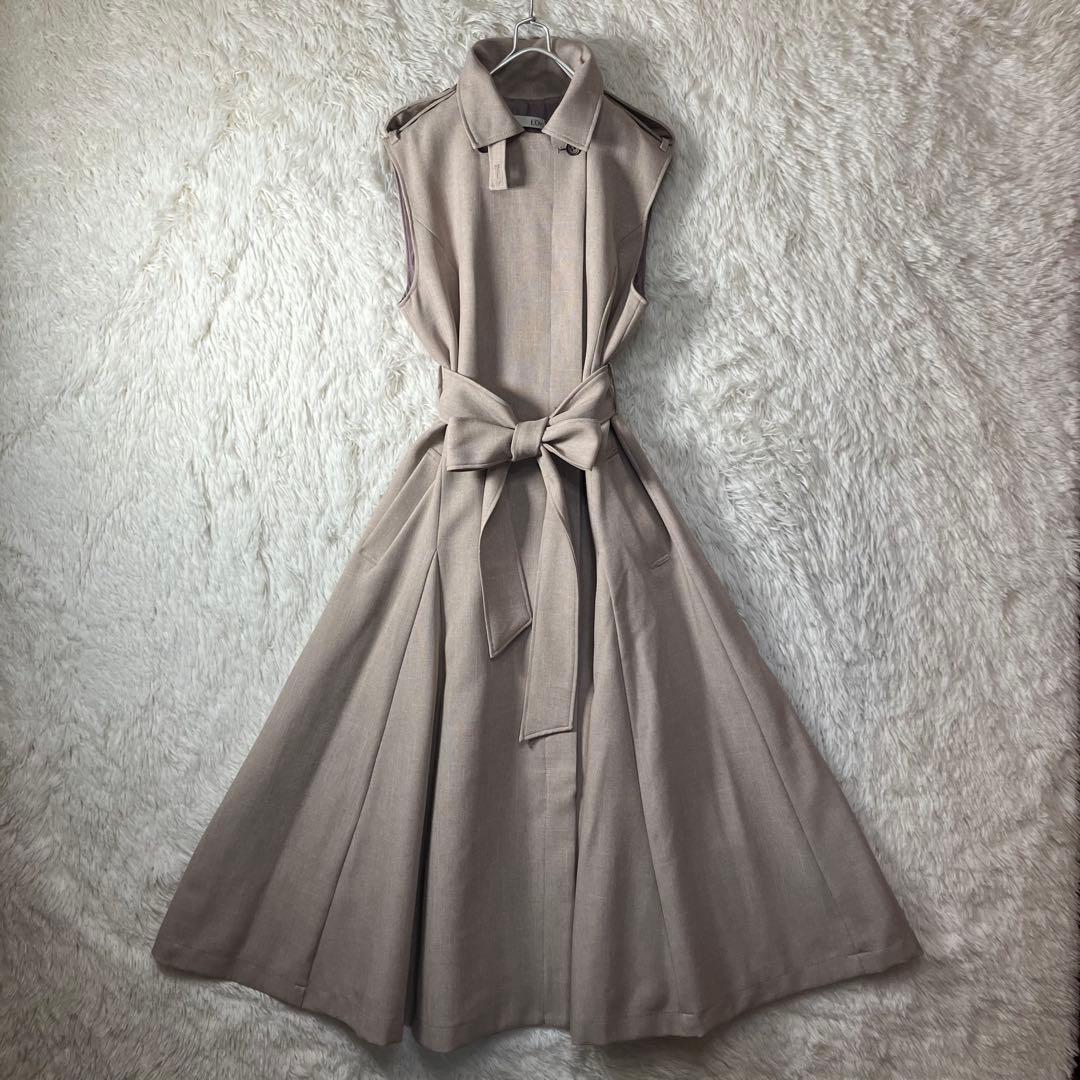 美品 L'Or ロル sleeveless coat dress フリーサイズ
