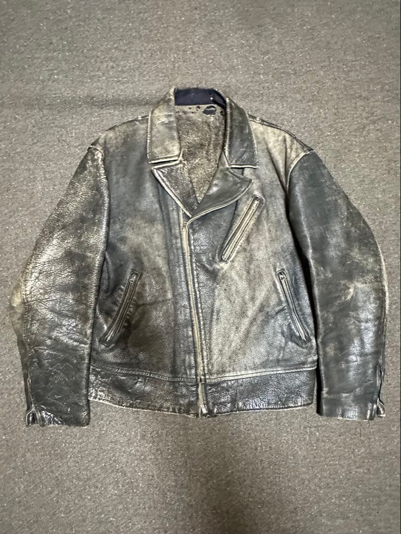 60s 70s ユーロ ダブルライダースジャケット