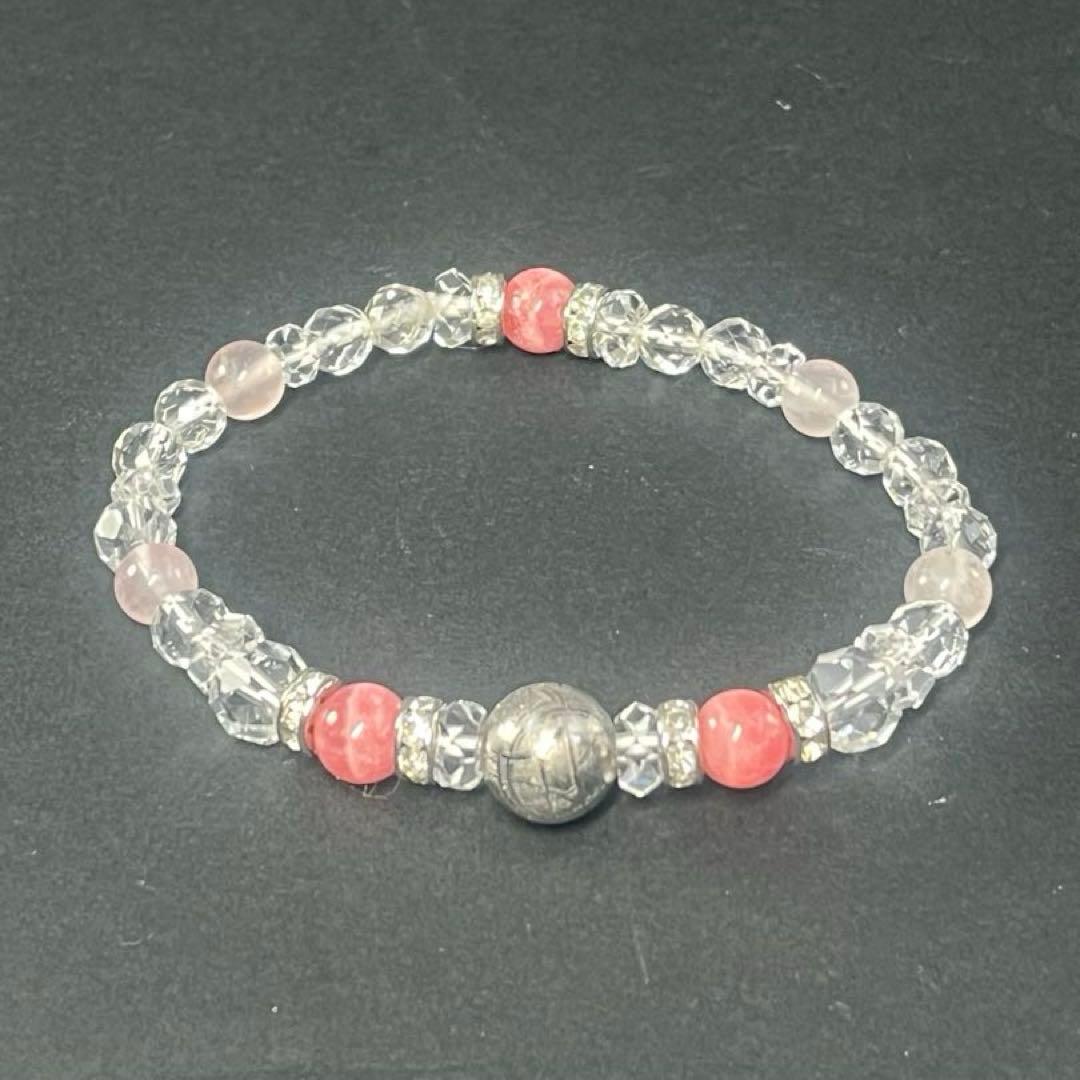 BRY0966⭐️ギベオン隕石・インカローズ・水晶ブレスレット⭐️高品質　希少　美品