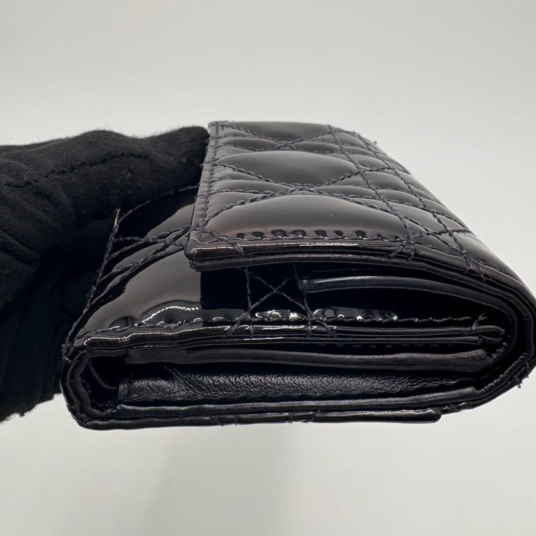 DIOR☆レディ ディオール☆エナメル☆ロータスウォレット☆カナージュ☆財